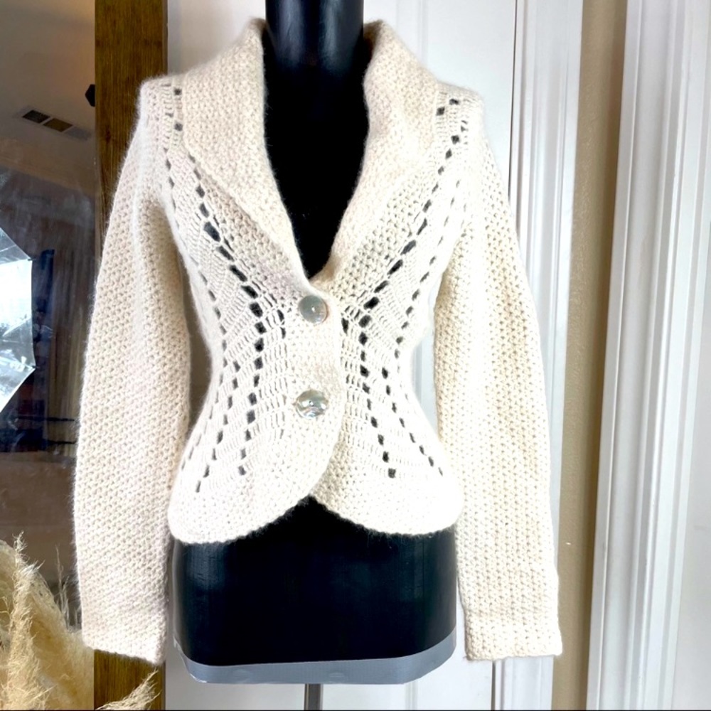 Anthro | Sleeping on Snow Knitted Cardigan Small